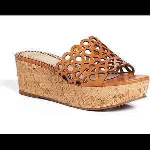 Tory Burch Dunn Wedge Platform Slide Sandal sz 6